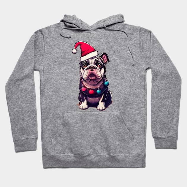 Christmas bulldog portrait Hoodie by etherElric